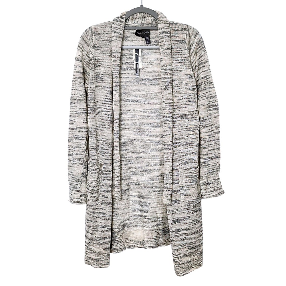 NEW Michael Stars Anthropologie Linen Blend Marled Knit Cardigan Womens Small‎